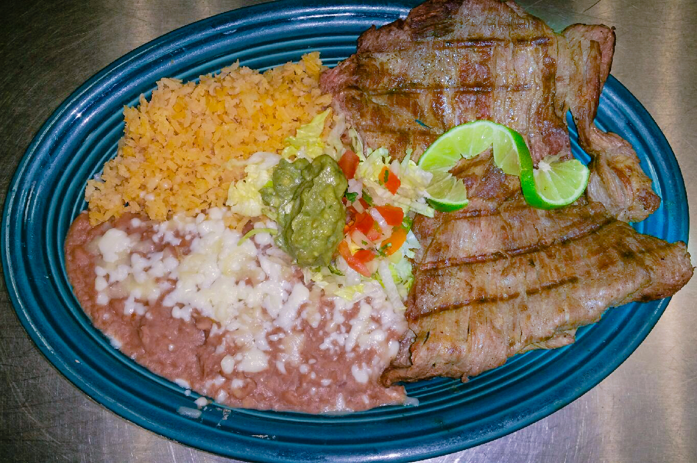 Order Steak Plate food online from Chabelo Mexican Grill store, Castaic on bringmethat.com