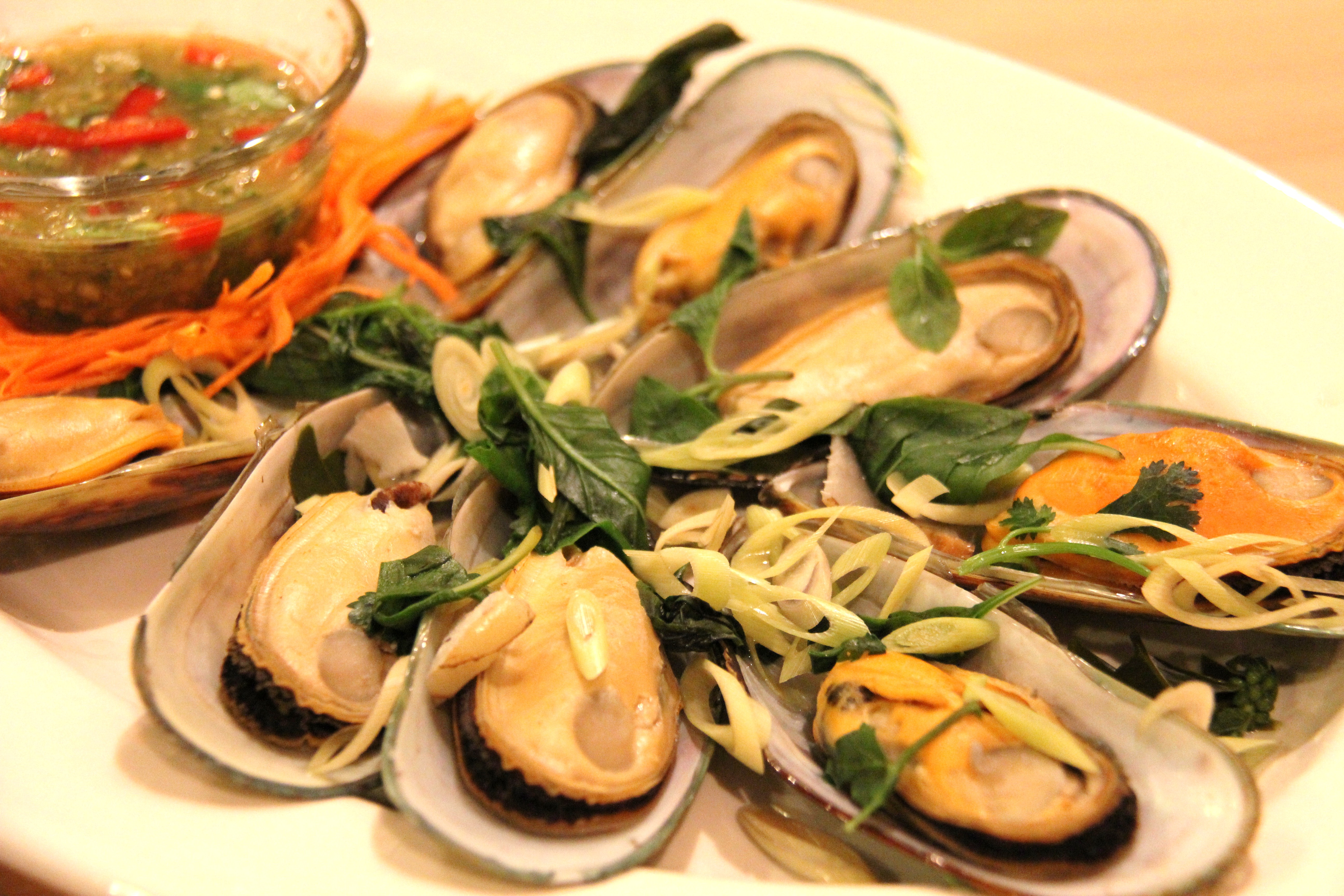 Order P1. Steamed Mussels food online from S!!! Thai Food store, Temecula on bringmethat.com