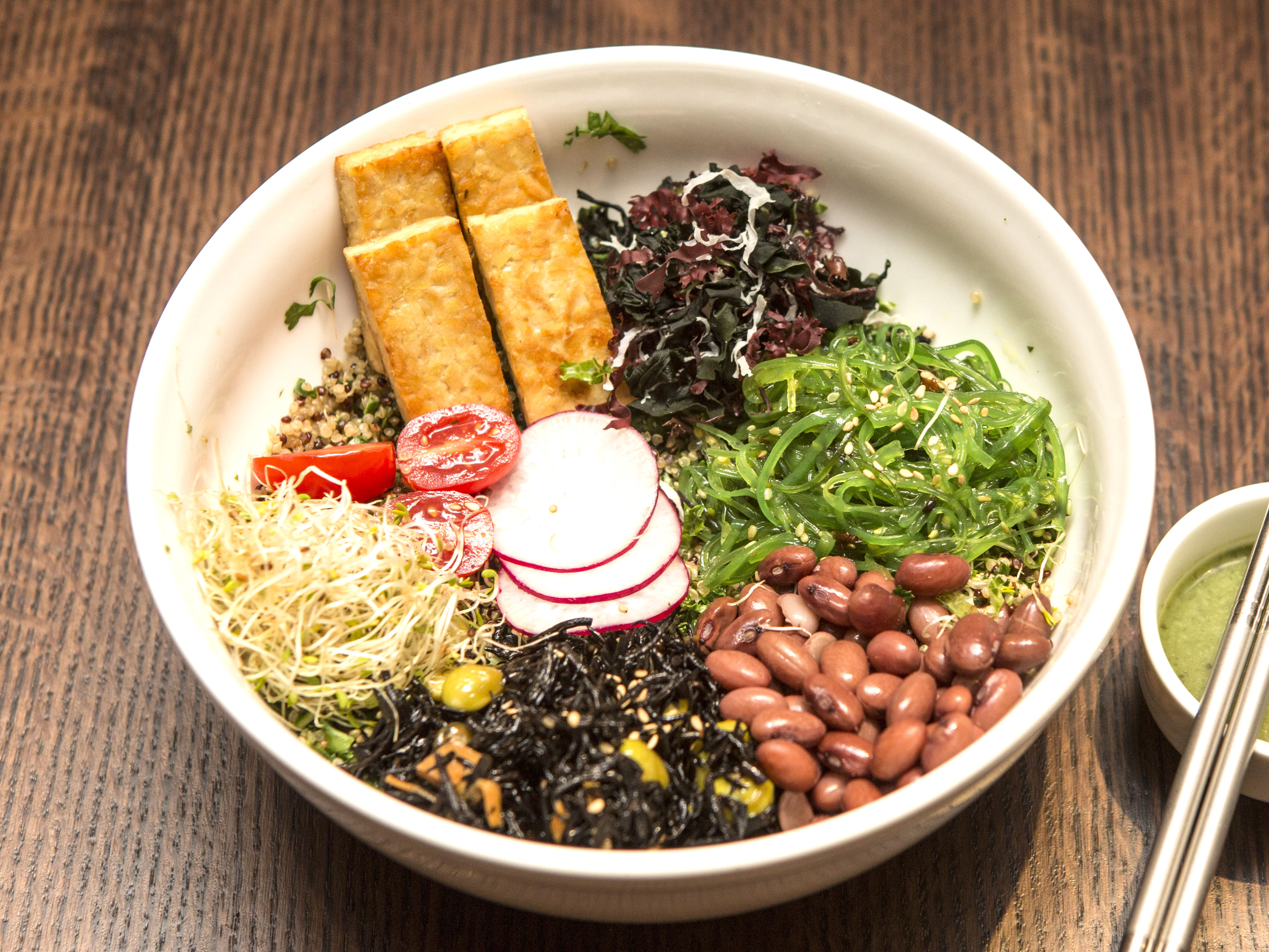 Order Tempeh and Seaweed Quinoa Bowl food online from LuAnne's Wild Ginger - DeKalb store, Brooklyn on bringmethat.com