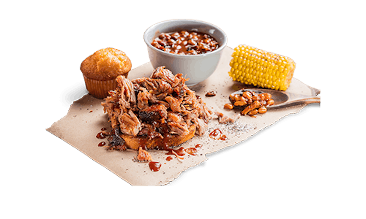 Order Georgia Chopped Pork Platter food online from Famous Dave's store, Fresno on bringmethat.com
