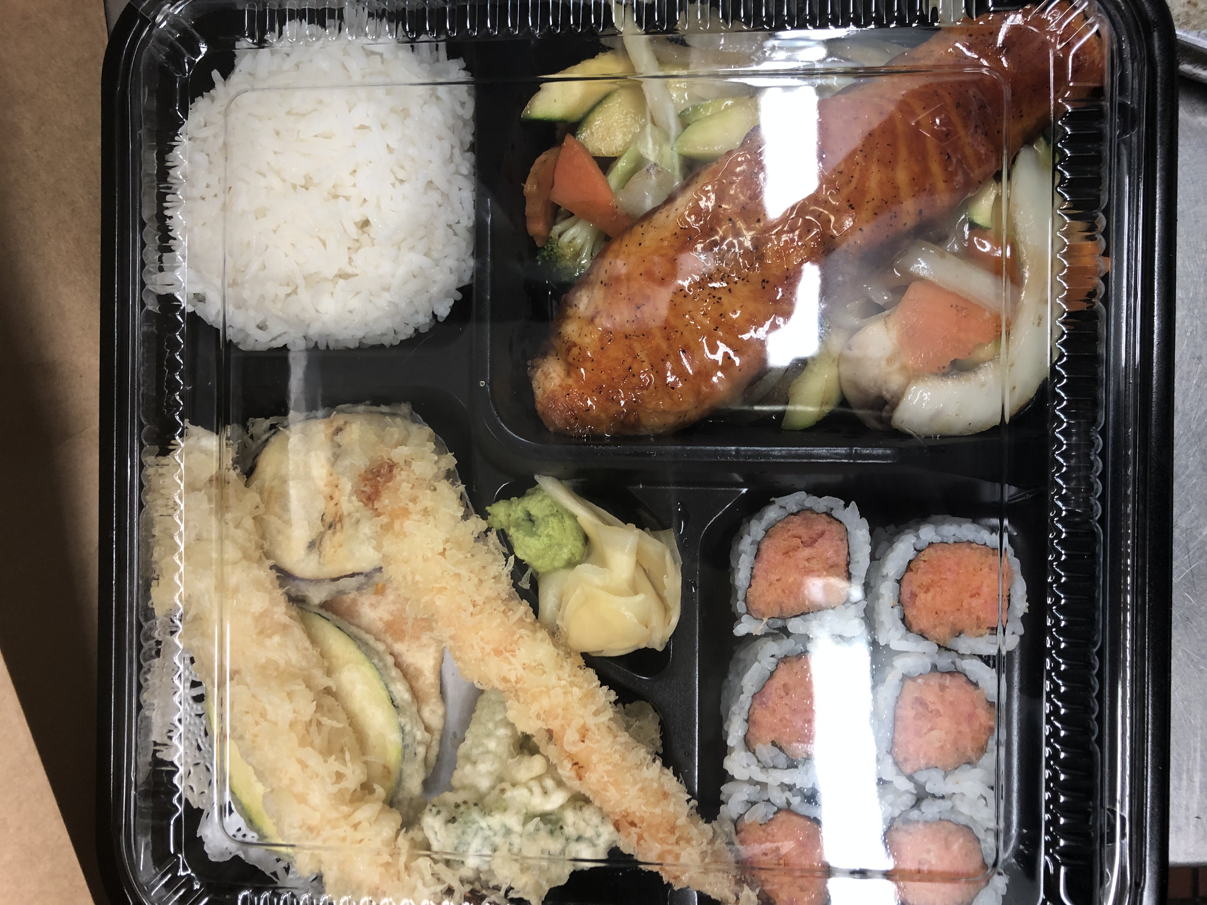 Order 4. Salmon Teriyaki Bento Box food online from Sakana store, Hicksville on bringmethat.com