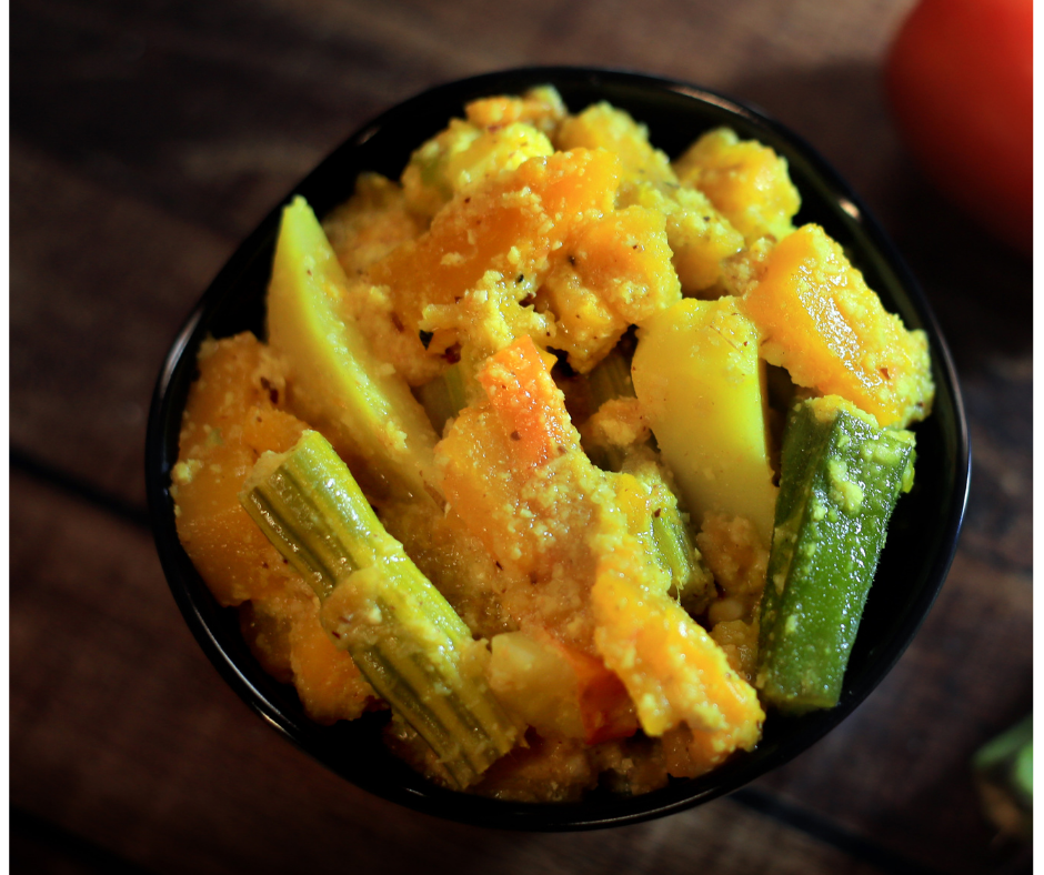 Order Avial (Mixed Vegetable Dish) (+ Free Dessert) food online from Spices Of India Kitchen store, Irving on bringmethat.com
