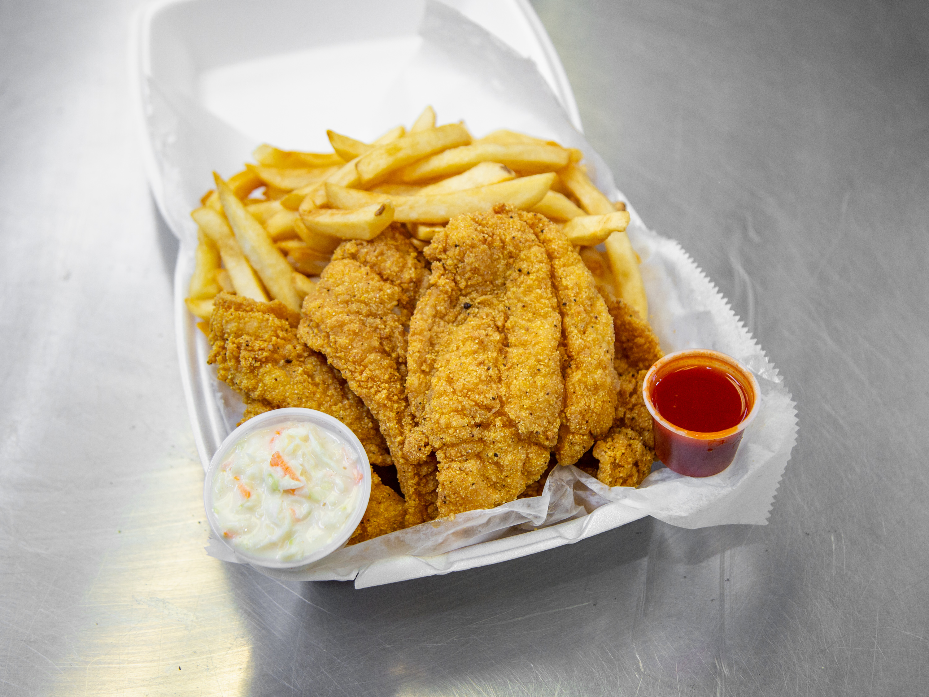Order 2 Pieces Catfish Fillets Dinner food online from J & J Fish store, Riverdale on bringmethat.com