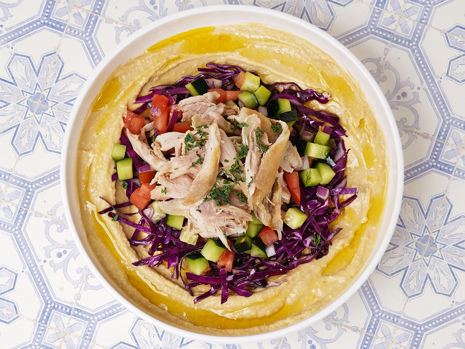 Order Roasted Chicken Hummus Bowl food online from Holy Hummus By Al Masri store, San Francisco on bringmethat.com