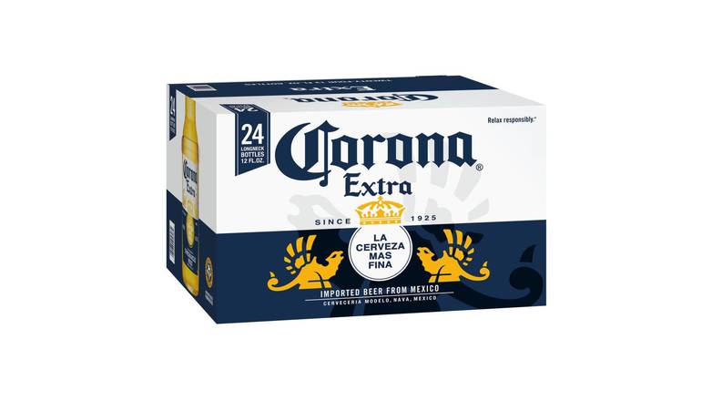 Order Corona Extra Mexican Lager Beer Bottles - Pack Of 24 food online from Waldi Discount Liquor store, Ansonia on bringmethat.com
