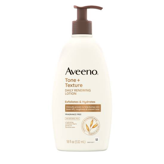 Order Aveeno Tone + Texture Daily Renewing Lotion, Sensitive Skin, 18 OZ food online from CVS store, INGLEWOOD on bringmethat.com