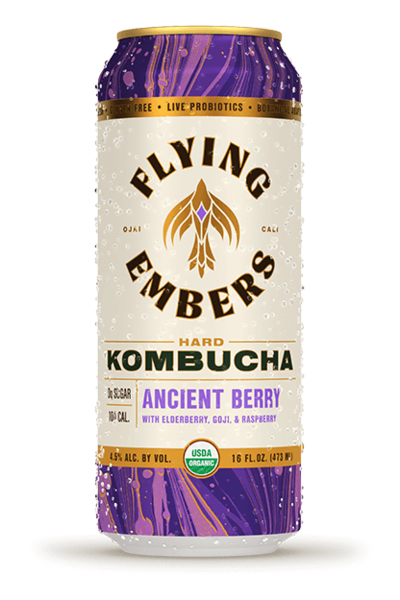Order Flying Embers Ancient Berry Hard Kombucha ( 1 can / 16 oz ) food online from Friends Snacks store, San Francisco on bringmethat.com