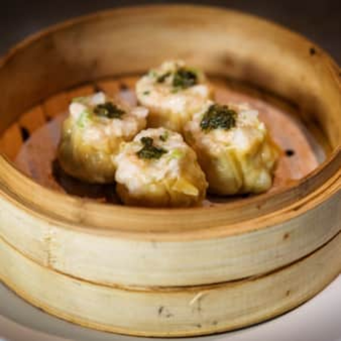 Order Shrimp & Scallop Shumai Dumpling (4) food online from China Live store, San Francisco on bringmethat.com
