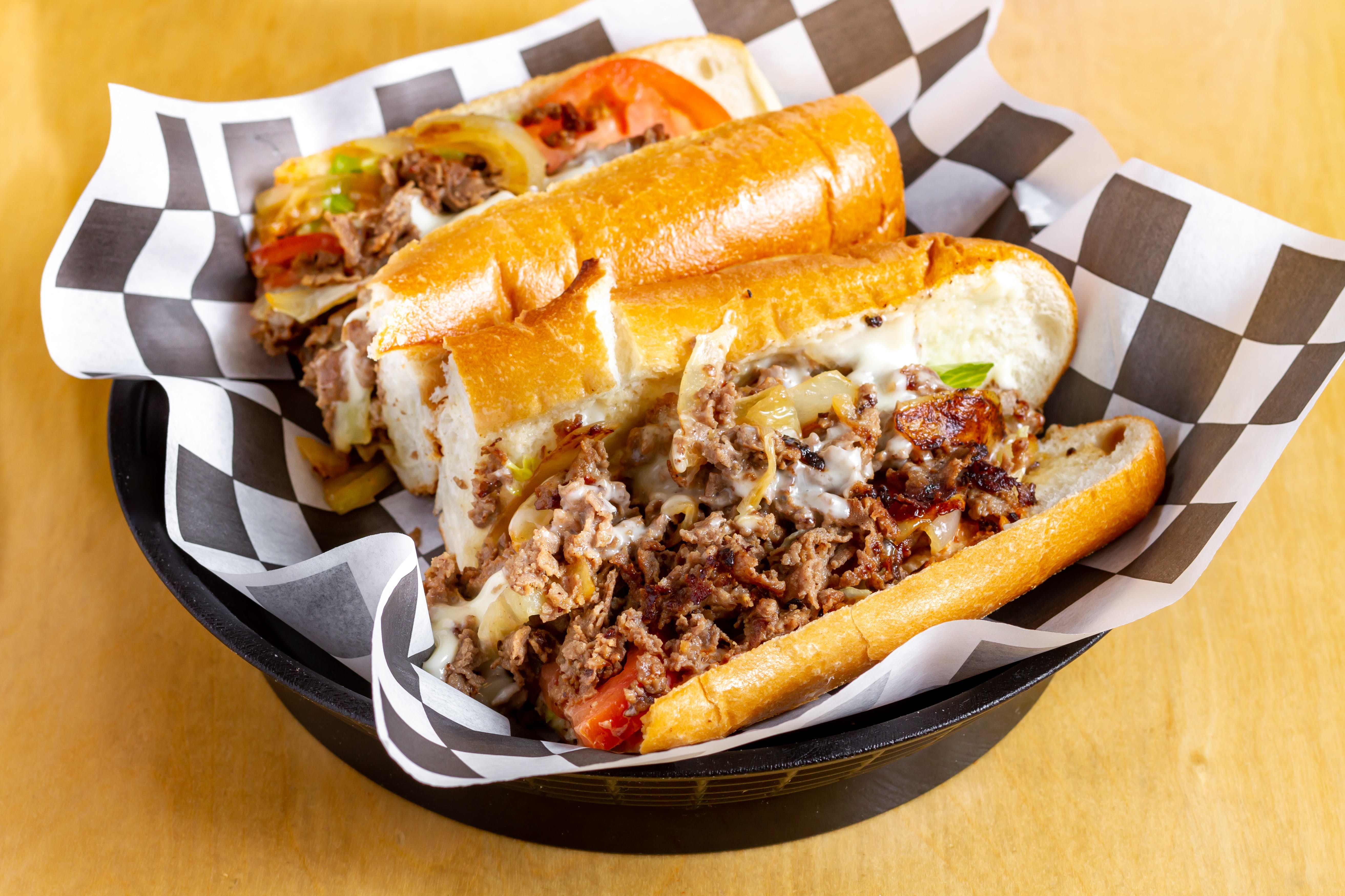 Order Cheese Steak Sub - Large 12'' food online from My Three Sons store, Edgewood on bringmethat.com
