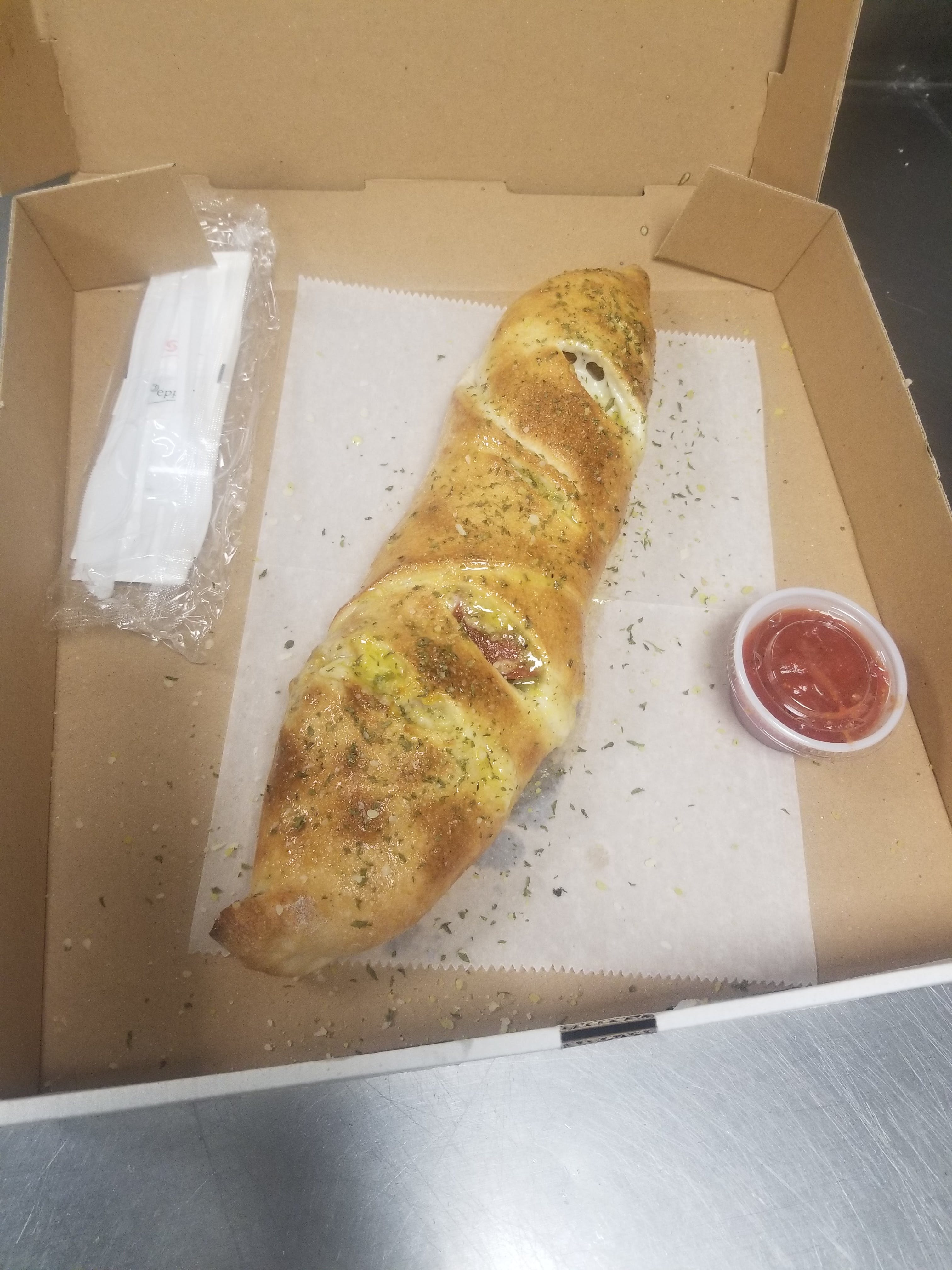 Order Chicken Stromboli - Large food online from Queens Pizza & Subs store, Greensboro on bringmethat.com