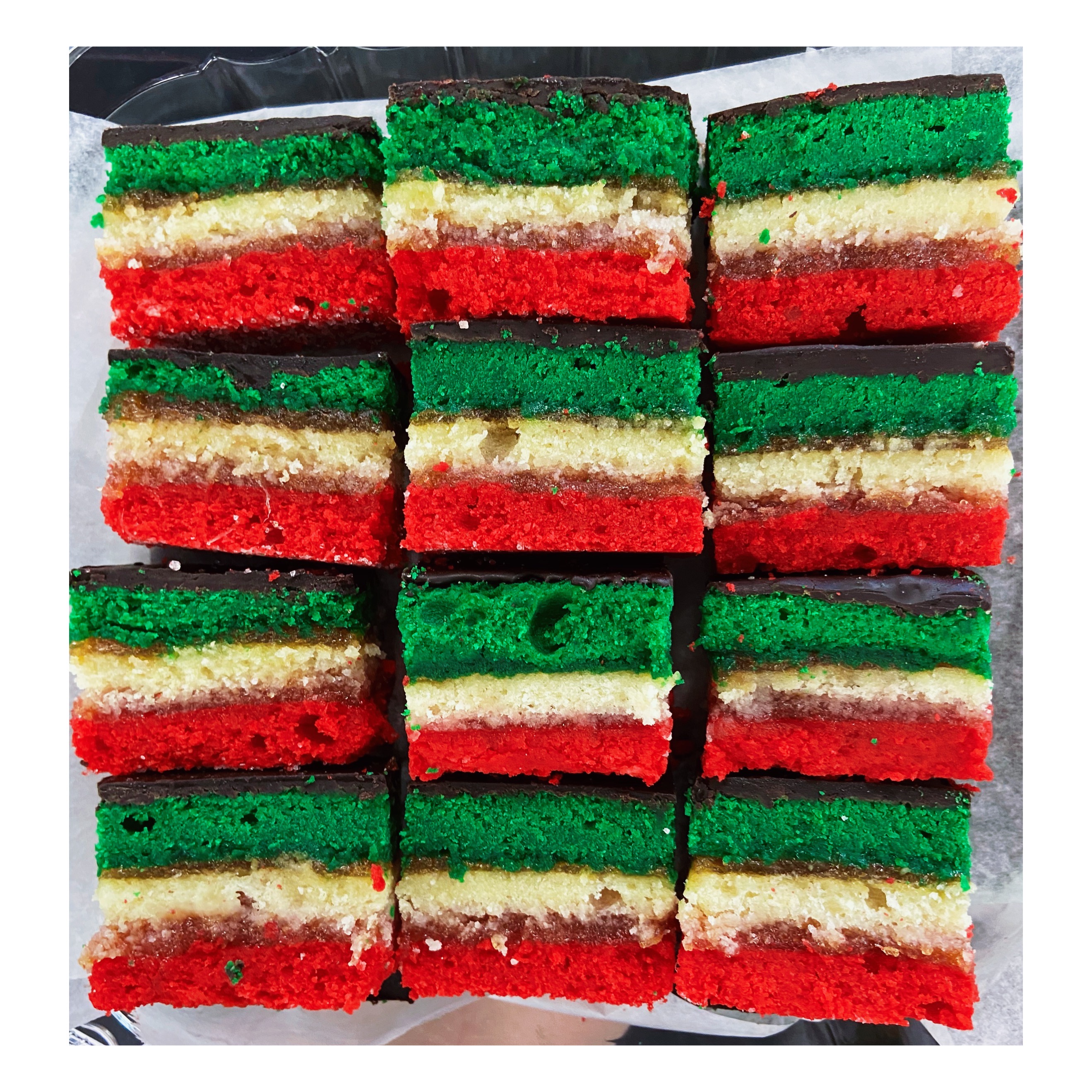 Order 1/2 lb Rainbow Cookie Box food online from Cafe Belle Nyc store, New York on bringmethat.com