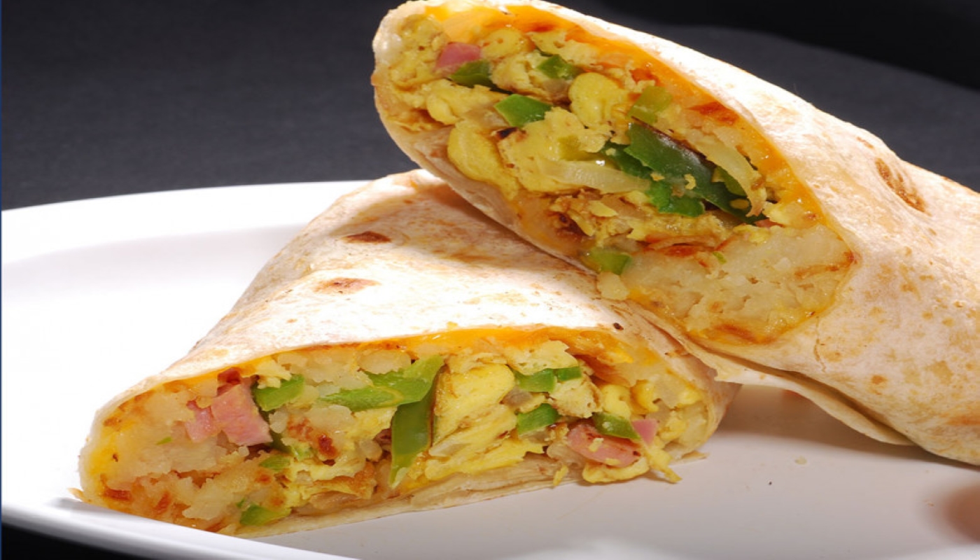 Order Ham and scrmbled eggs Burrito food online from Mamicons Mexican Restaurant store, Los Angeles on bringmethat.com