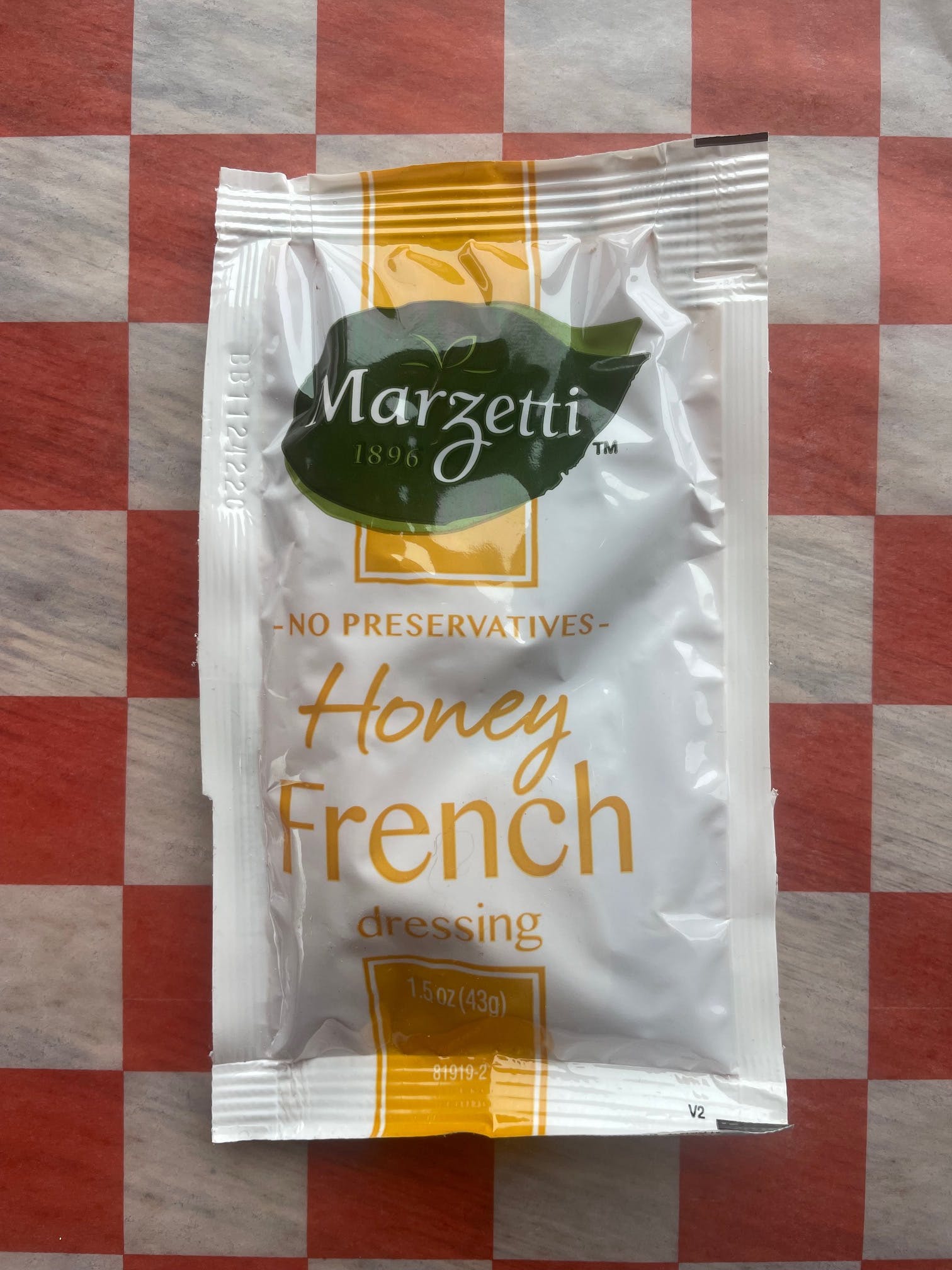 Order Honey French Dressing Packet - Side food online from Jimmy's Pizza store, Cold Spring on bringmethat.com