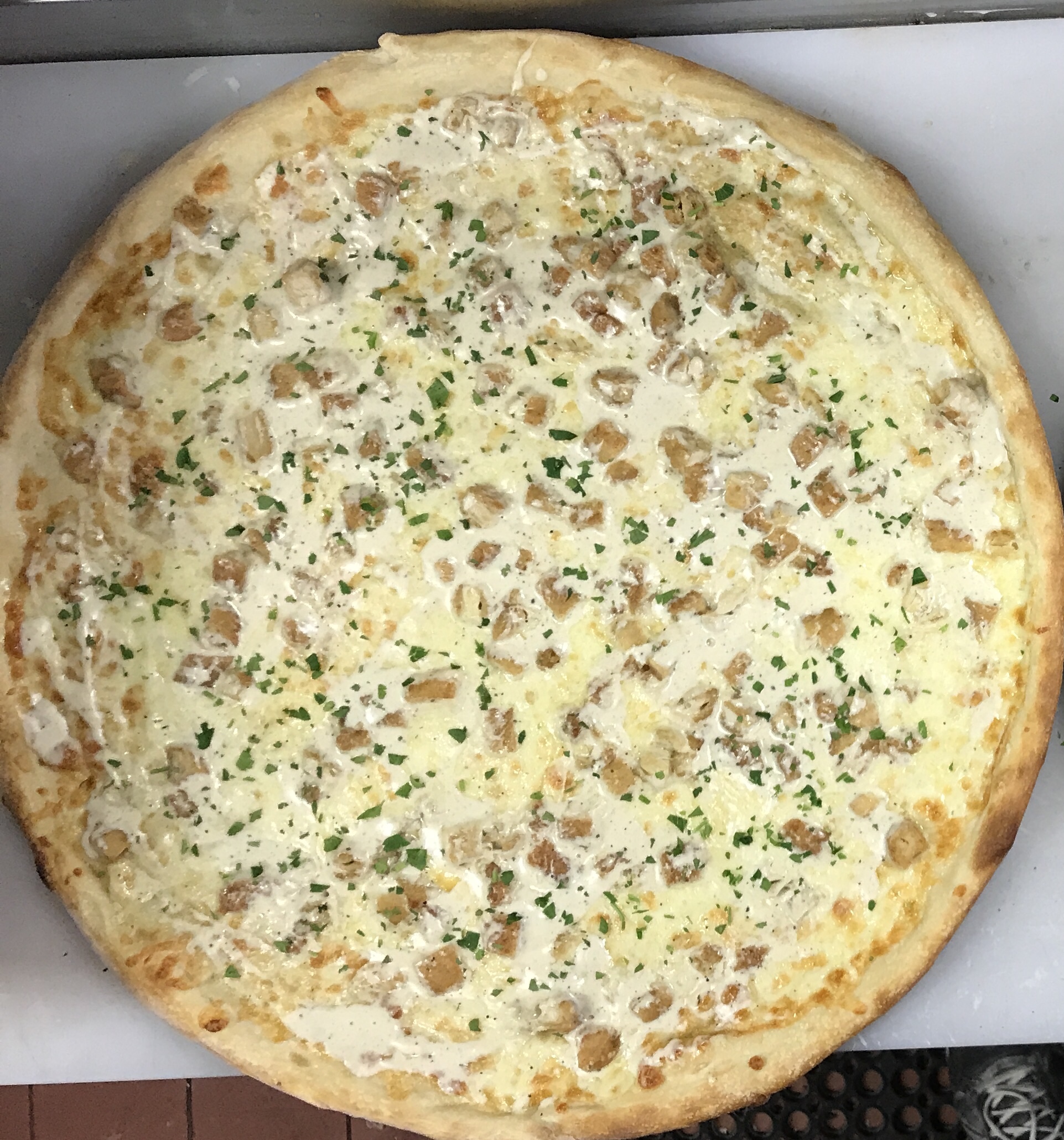 Order Chicken Alfredo Pizza food online from PJs Grill & Pizza store, New Brunswick on bringmethat.com