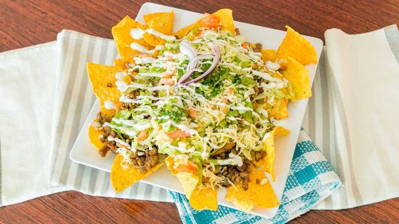 Order Nachos food online from Taqueria Los Comales store, Round Lake Heights on bringmethat.com