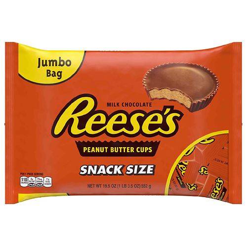Order Reese's Snack Size Cups Candy, Halloween, Jumbo Bag - 19.5 oz food online from Walgreens store, CANASTOTA on bringmethat.com