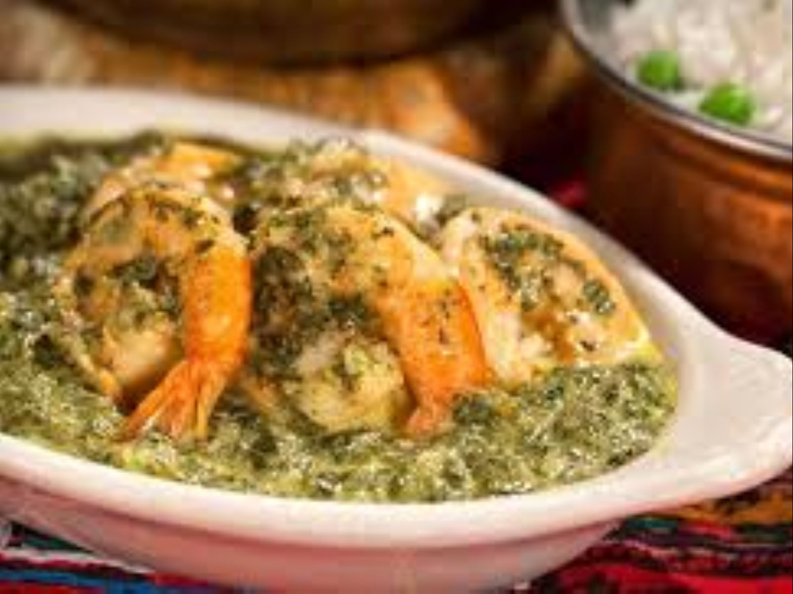 Order Shrimp Saag food online from Passage to India store, Cambridge on bringmethat.com