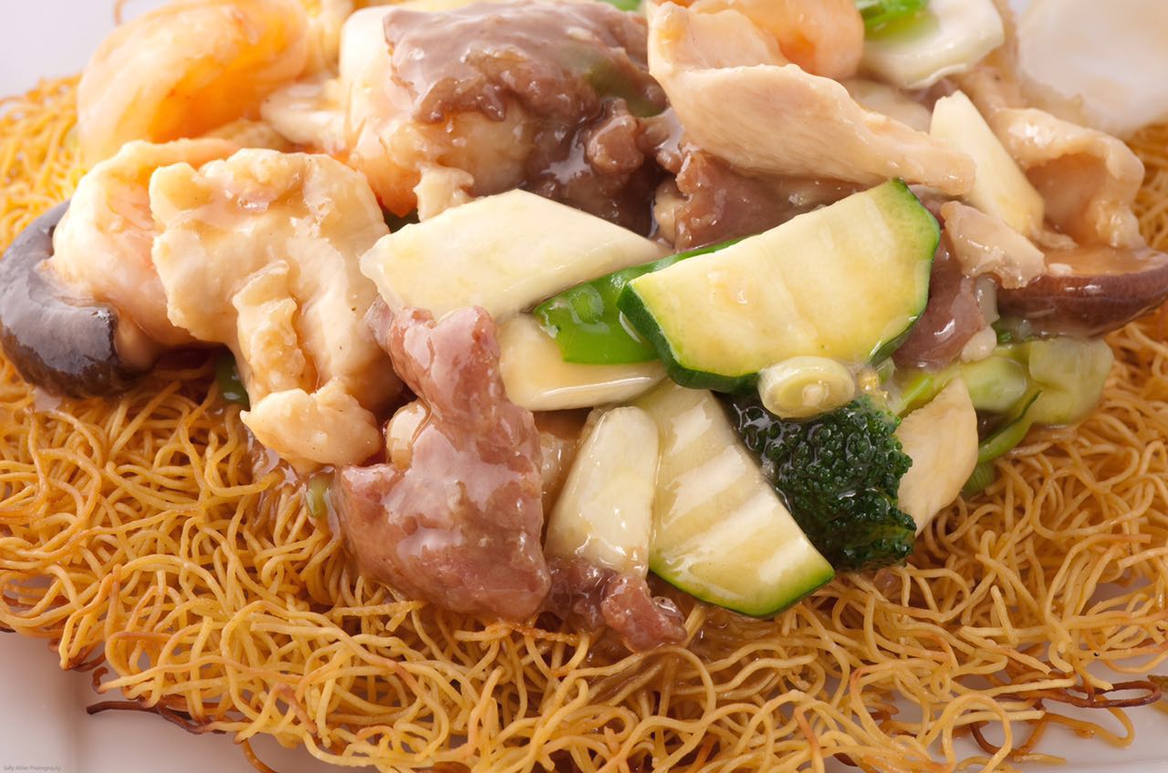 Order Hong Kong Style Crispy Noodles food online from China A Go Go store, Las Vegas on bringmethat.com