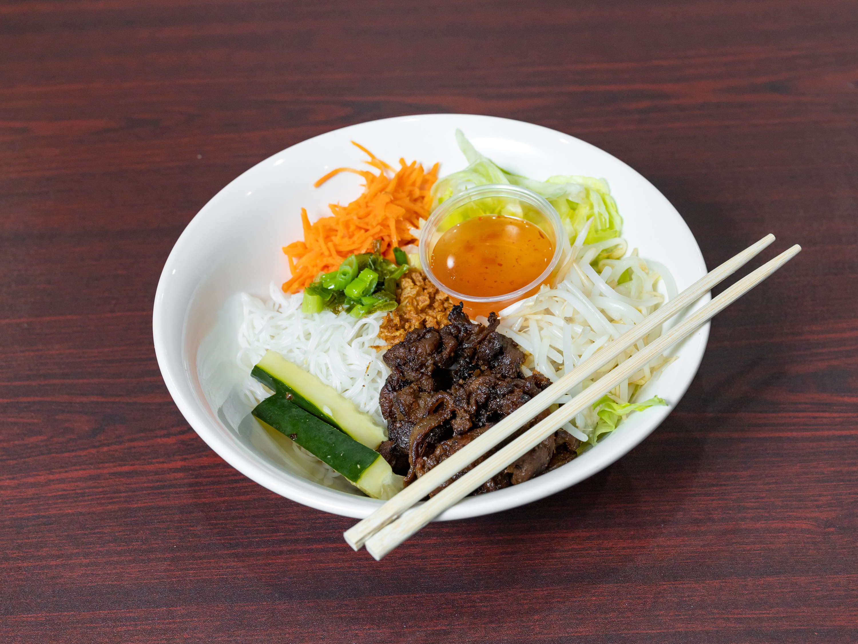 Order Rice Vermiceli with Grilled Pork  food online from Pho N Grill store, Pinehurst on bringmethat.com