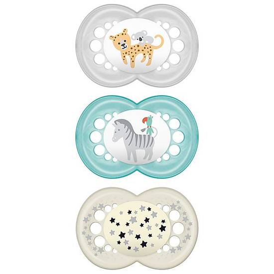 Order MAM Day & Night 6-12M 3-Pack Pacifiers in Green/Tan food online from Bed Bath & Beyond store, Lancaster on bringmethat.com