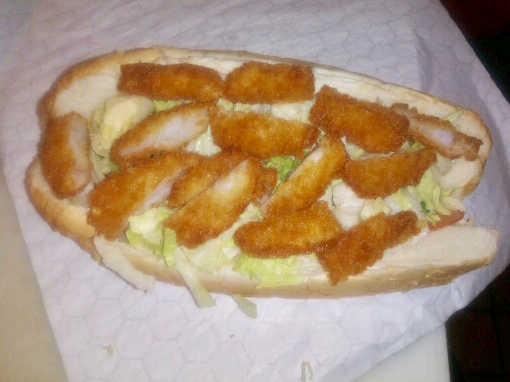 Order 23. Shrimp Po-Boy Sandwich Combo food online from Big Tony's West Philly Cheesesteaks store, Dallas on bringmethat.com