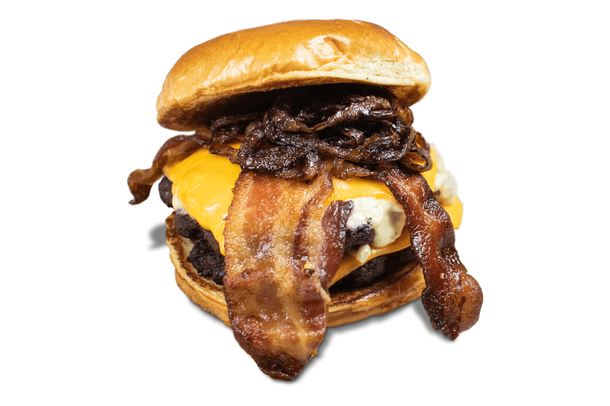 Order Black & Bleu Burger food online from $5 Burgers store, Grand Junction on bringmethat.com