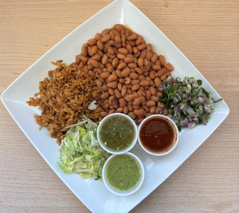 Order Rice and Beans Plate food online from Taco Express store, Los Angeles on bringmethat.com