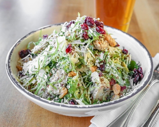 Order Brussels Sprouts, Quinoa & Grilled Chicken Salad food online from Thirsty Lion Gastropub store, Denver on bringmethat.com