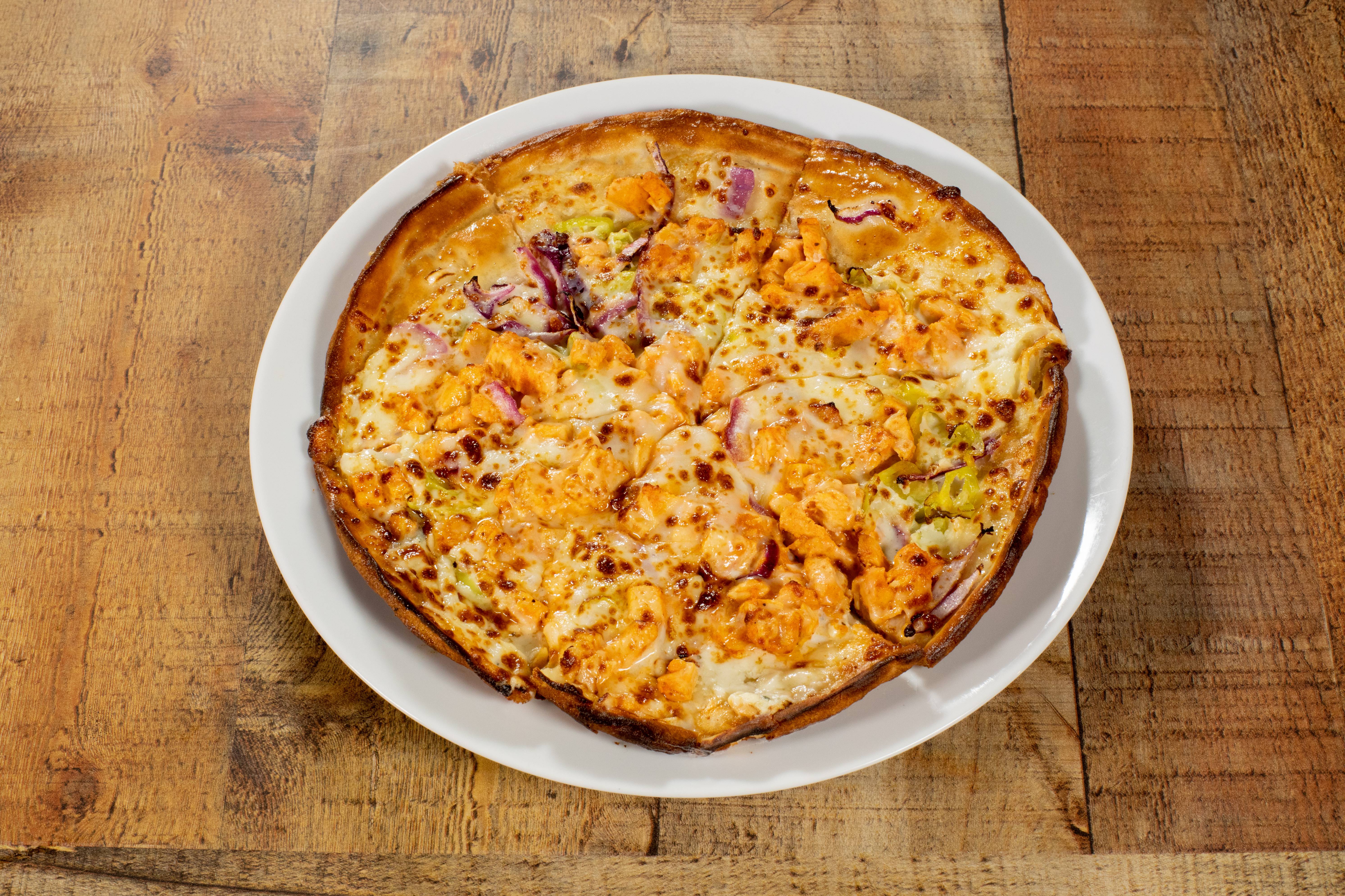 Order 8" Spicy Buffalo Chicken Specialty Pizza food online from Yummy Pizza store, Dallas on bringmethat.com