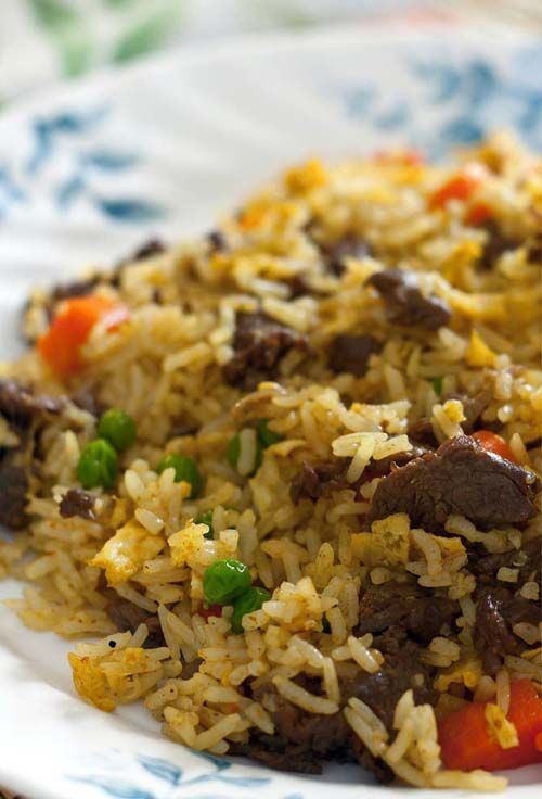 Order 39. Beef Fried Rice food online from Chen's Yummy House store, Dumont on bringmethat.com