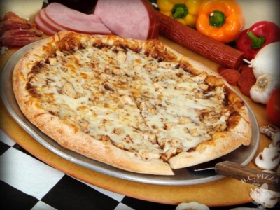 Order BBQ Chicken Pizza food online from B.C. Pizza store, McDonough on bringmethat.com
