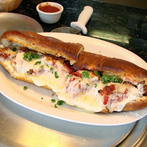 Order Chicken Parmigiana Sandwich food online from Ameci Pizza store, Fillmore on bringmethat.com
