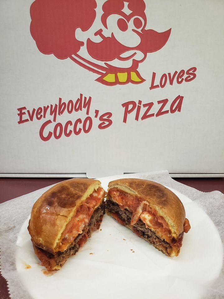 Order Pepperoni Mozzarella Stick Burger - Burger food online from Coccos Pizza store, Springfield on bringmethat.com