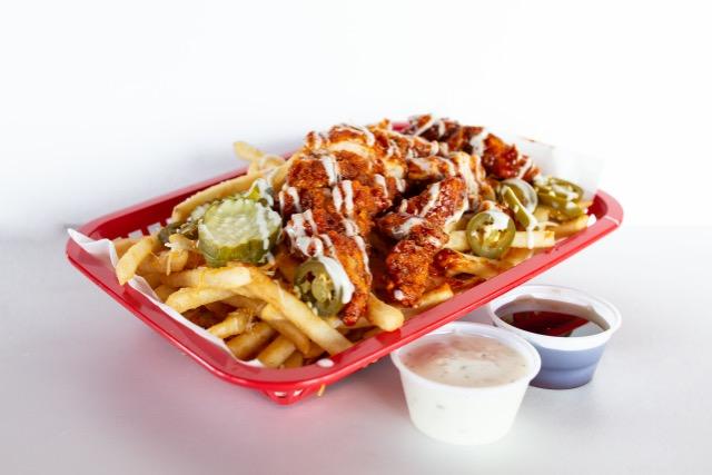 Order NASHVILLE HOT FRIES food online from Chick-In Waffle store, Kansas City on bringmethat.com