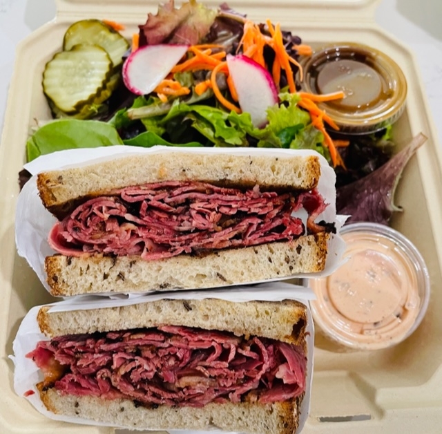 Order Hot Pastrami Sandwich Combo food online from Spring St Cafe store, Los Angeles on bringmethat.com