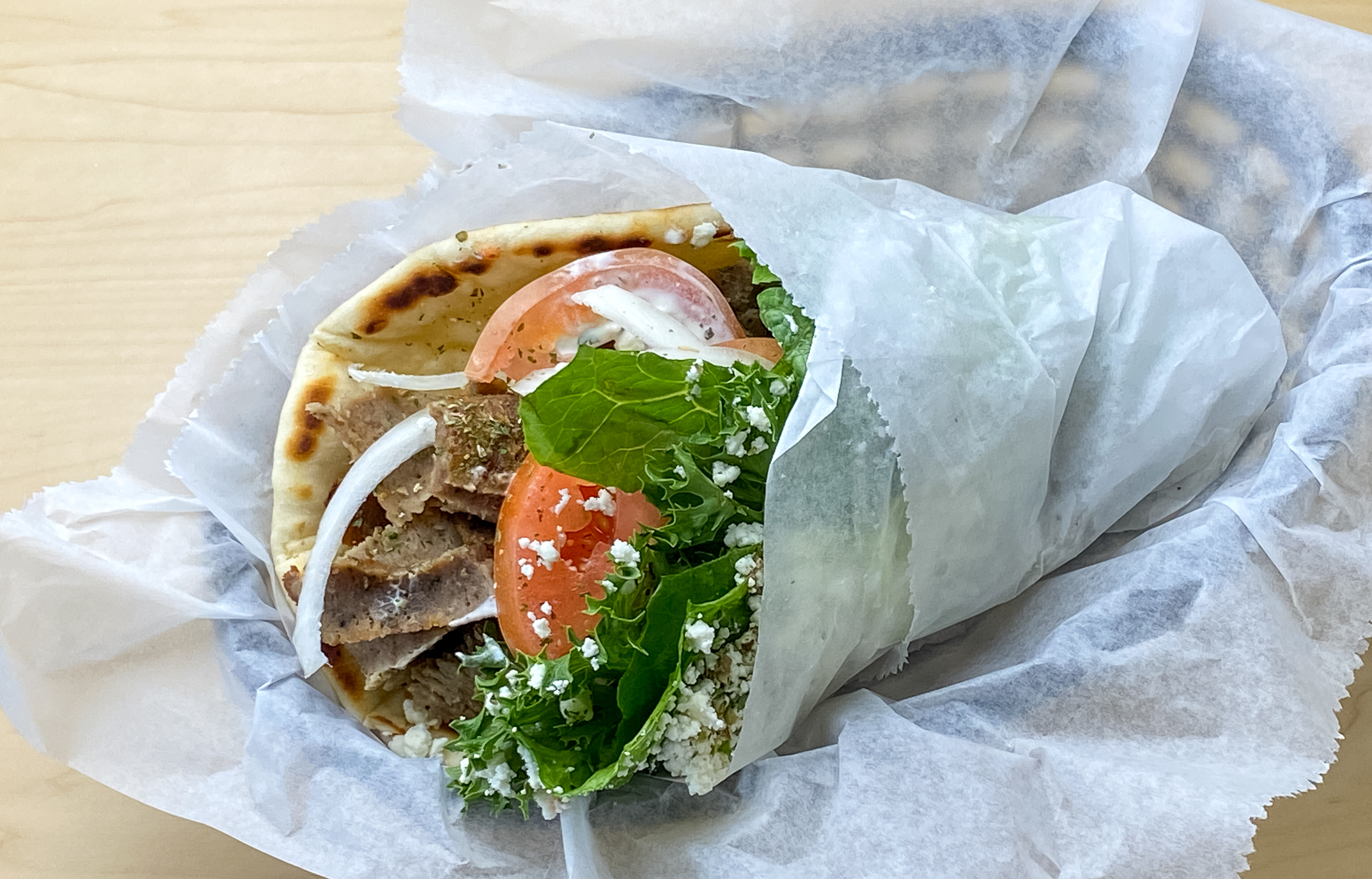 Order Deluxe Gyro food online from Mina And Dimi Greek House store, San Antonio on bringmethat.com