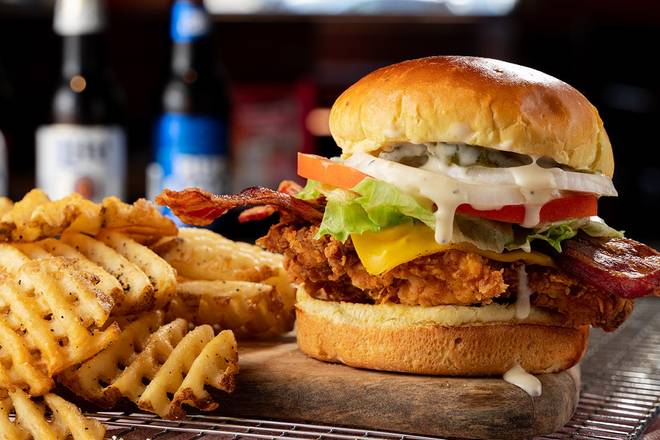 Order Fried Parmesan Peppercorn Chicken Sandwich food online from Logans Roadhouse store, Portage on bringmethat.com