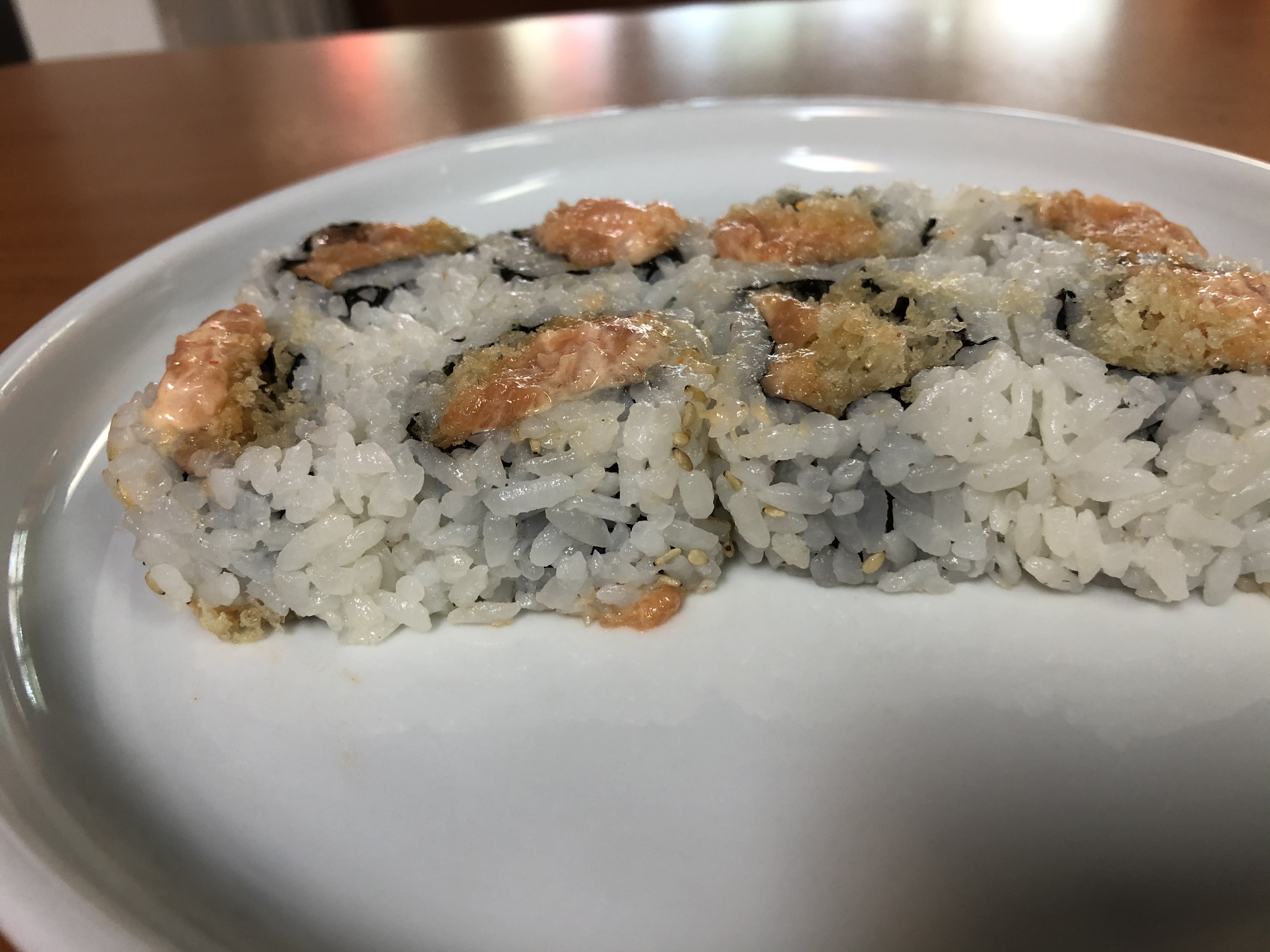 Order 18. Spicy salmon Roll food online from Fuji sushi Bloomsburg store, Bloomsburg on bringmethat.com