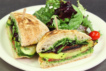 Order Grilled Veggie with Pesto Sandwich food online from Urth Caffe store, Orange on bringmethat.com