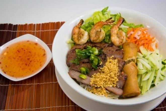 Order B3 - Bun Tom Nem Nuong Cha Gio food online from Saigon Cafe store, Smyrna on bringmethat.com