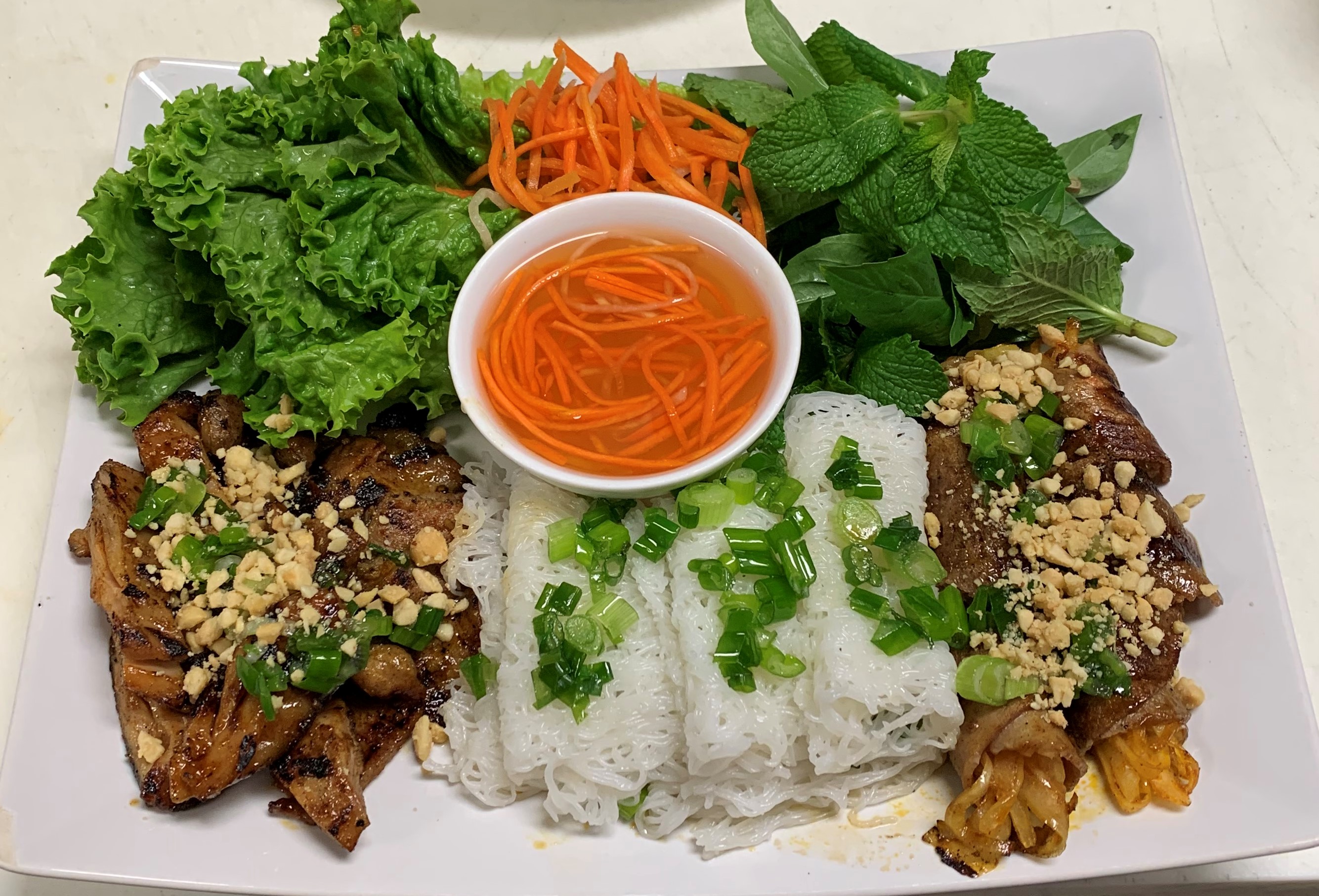 Order Banh Hoi Thit Nuong - Plate food online from Pho 68 store, West Hartford on bringmethat.com