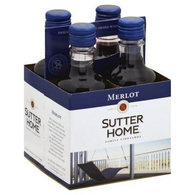 Order Sutter Home Merlot 2017, 187mL red wine (13.0% ABV) food online from NEWBRIDGE WINES & SPIRITS CORP store, Levittown on bringmethat.com