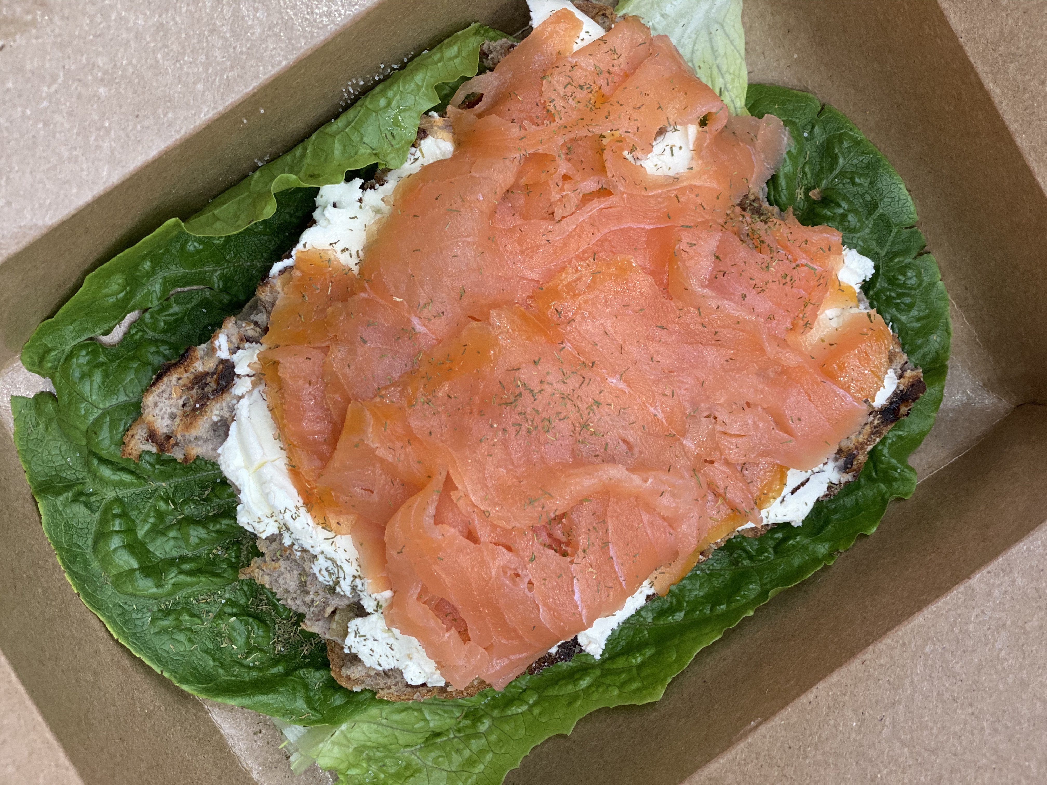 Order Salmon cream cheese toasts (2 pieces) food online from Pastries By Edie store, Canoga Park on bringmethat.com