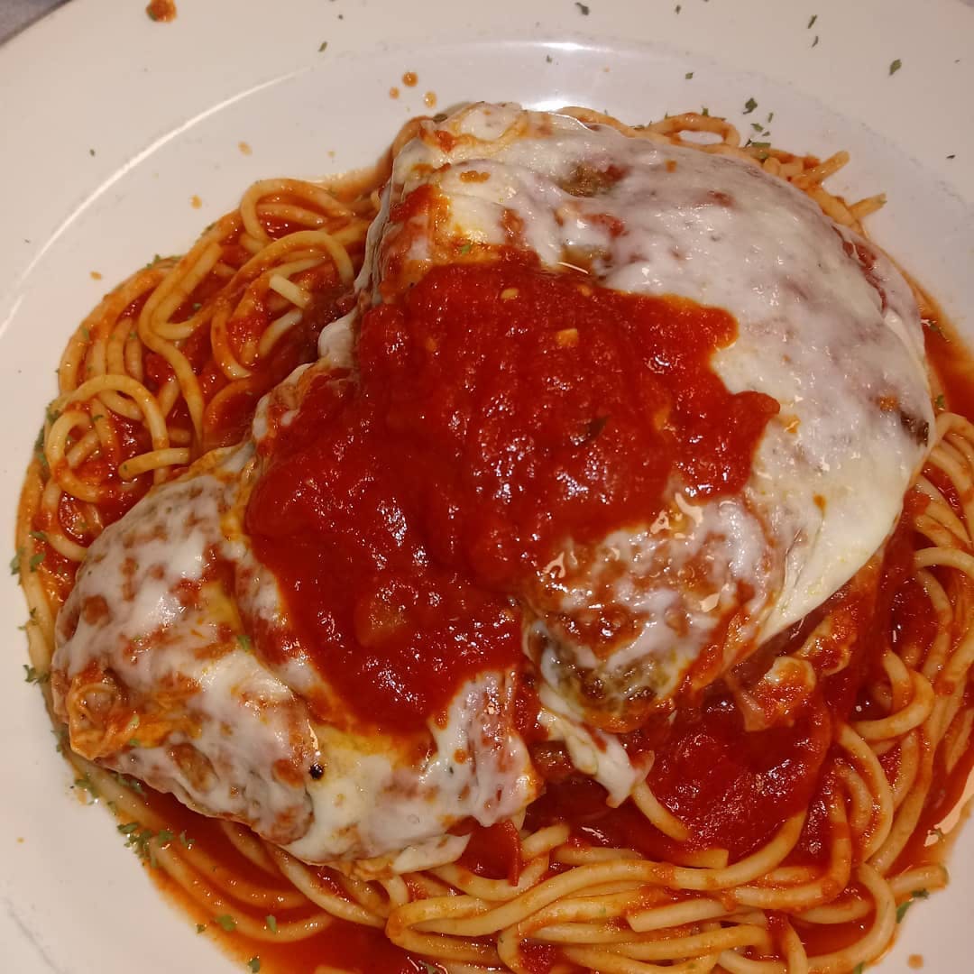 Order Chicken Parmigiana - Entree food online from TJ's Pizza store, Asbury Park on bringmethat.com