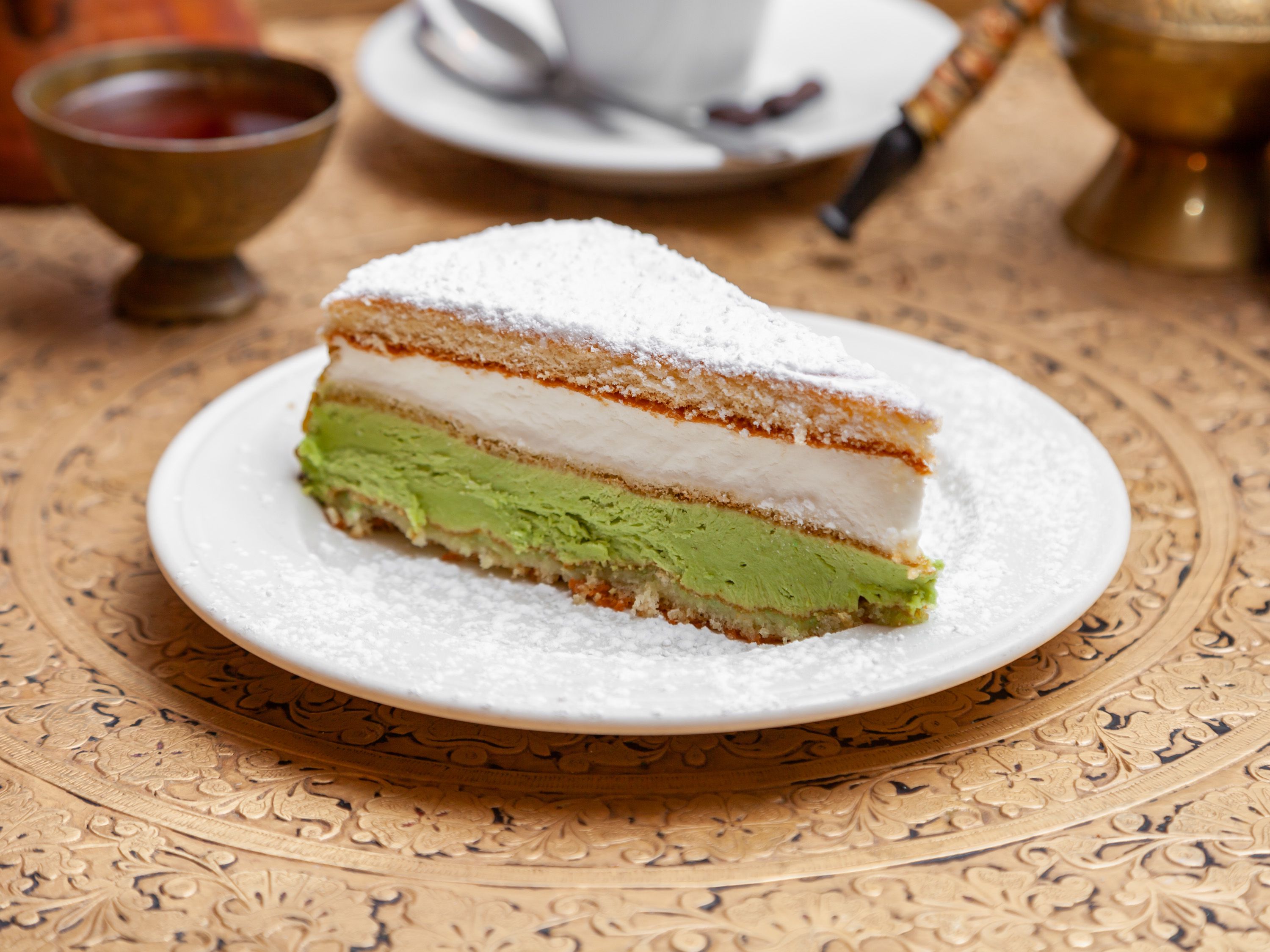 Order Pistachio Cake food online from Andala Coffee House store, Cambridge on bringmethat.com
