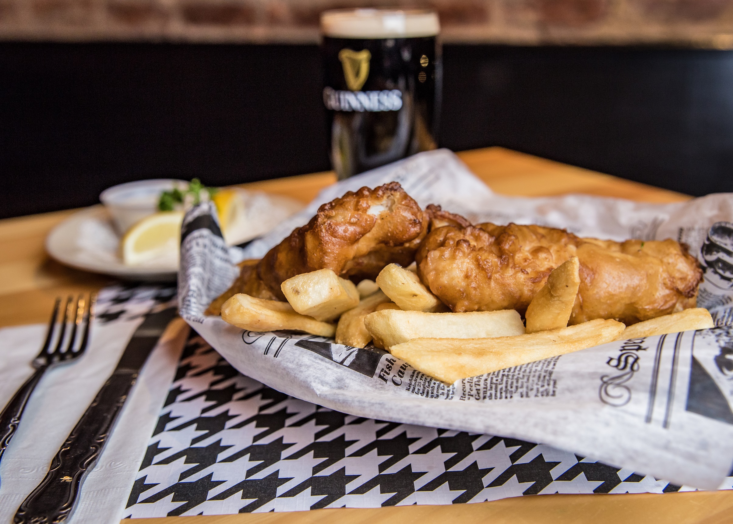 Order Fish and Chips food online from Houndstooth Pub store, New York on bringmethat.com