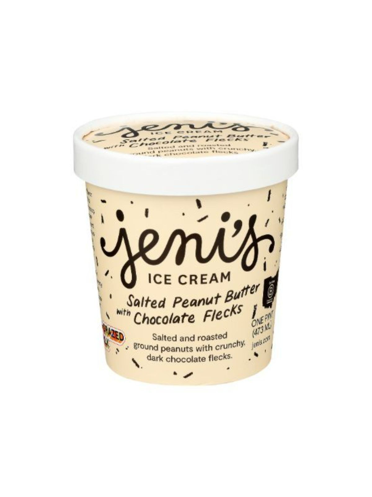 Order Jeni's Salted Peanut Butter with Chocolate Flecks Ice Cream (1 Pint) food online from Stock-Up Mart store, Minneapolis on bringmethat.com