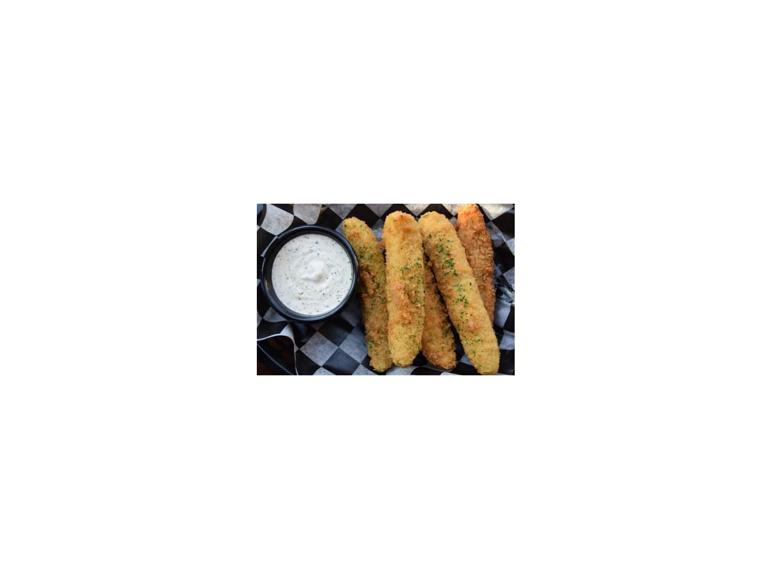 Order Fried Pickles (5) food online from Sidelines Sports Bar And Grill store, Buffalo on bringmethat.com