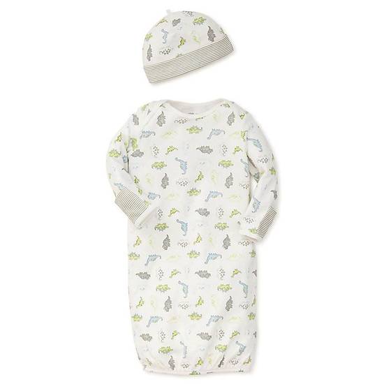 Order Little Me® 2-Piece Dinos Gown and Hat Set in Ivory food online from Bed Bath & Beyond store, Lancaster on bringmethat.com