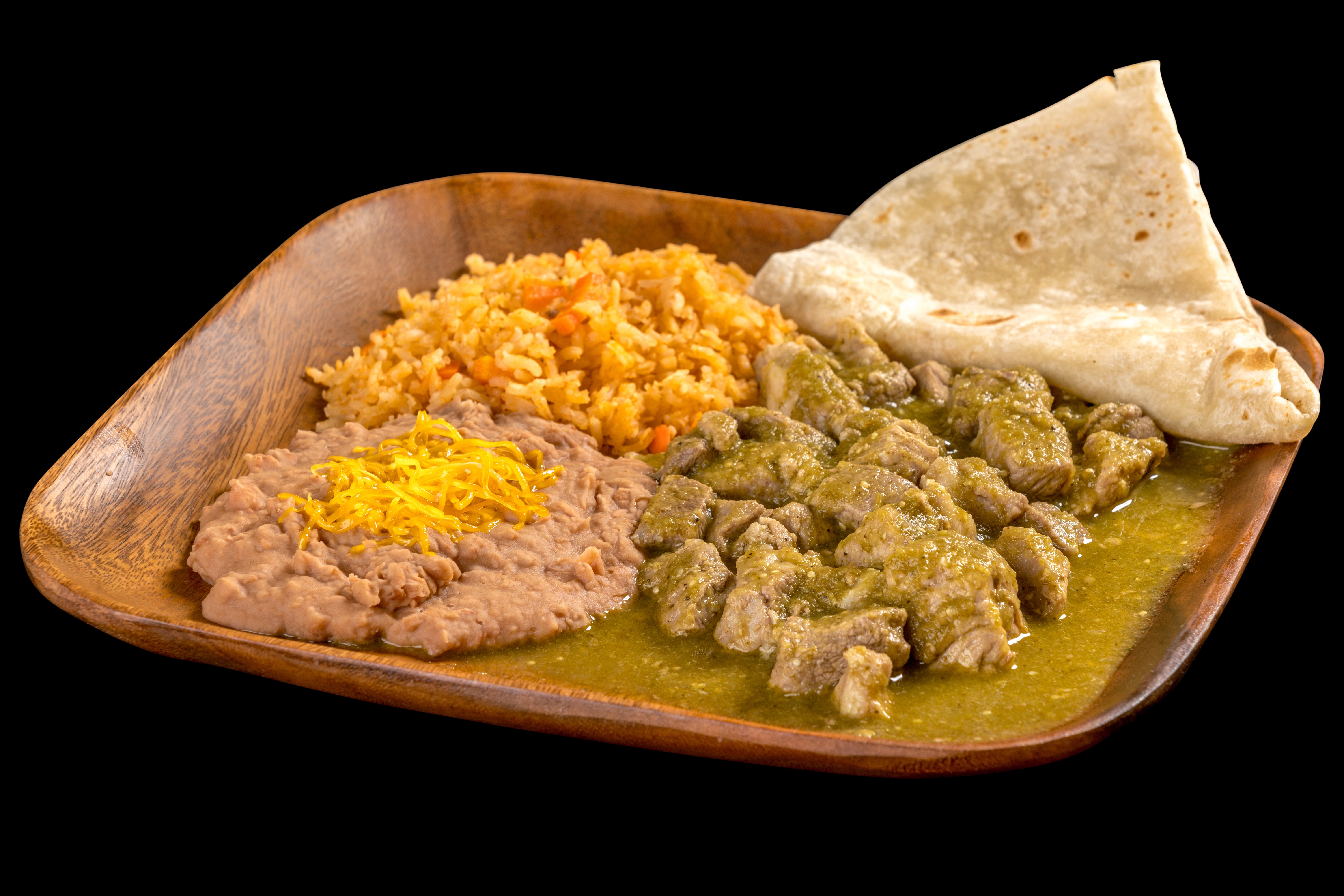 Order #11 Green Chile Combo Plate food online from Filiberto Mexican Food store, Mesa on bringmethat.com